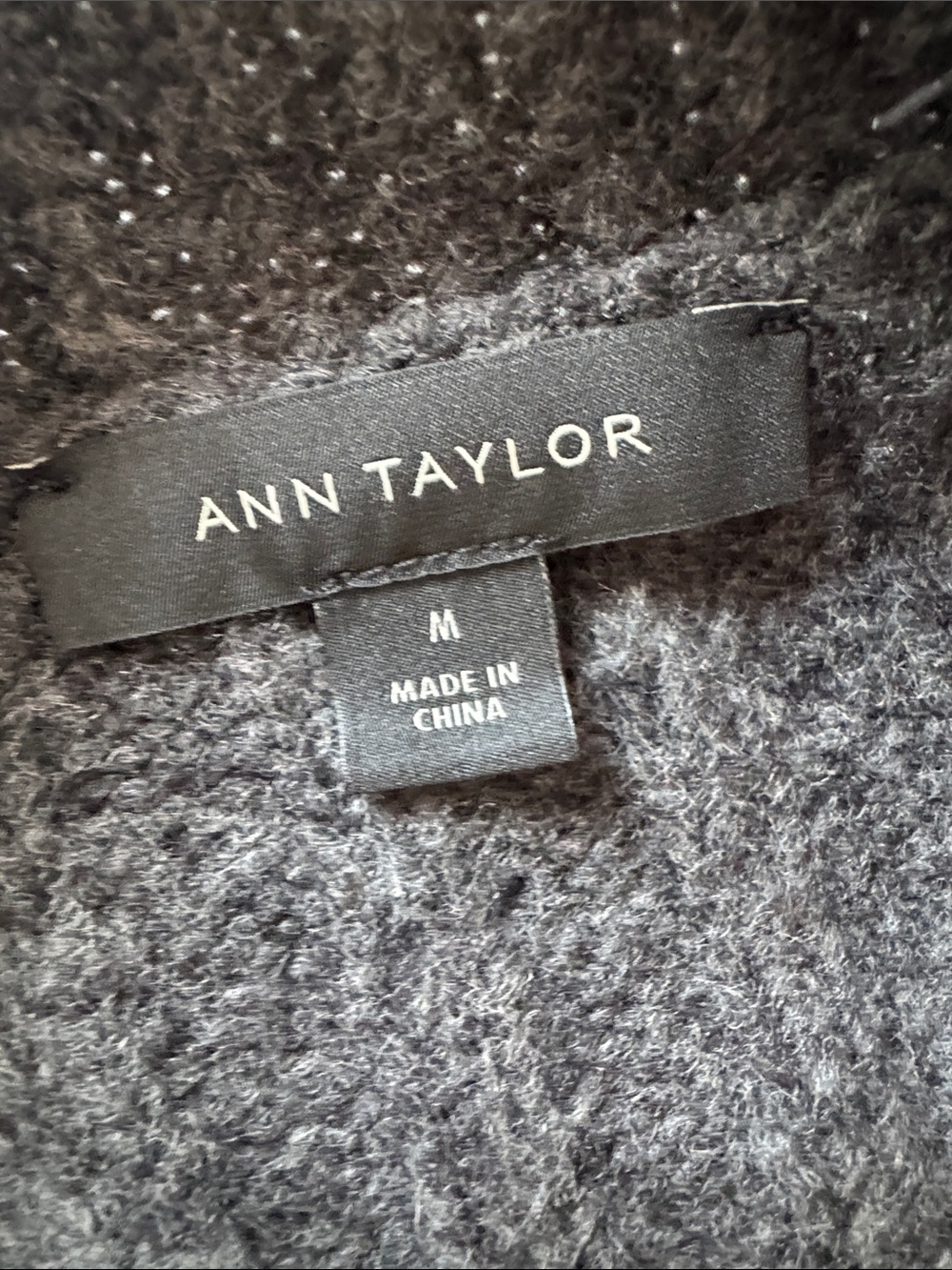Ann Taylor Charcoal Cable Knit Cardigan with Rhinestone Buttons - Picture 2 of 3